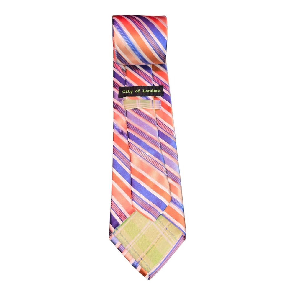 City of London Yellow Striped Men's Tie 100%‎ Silk 58 x 3.75 Necktie